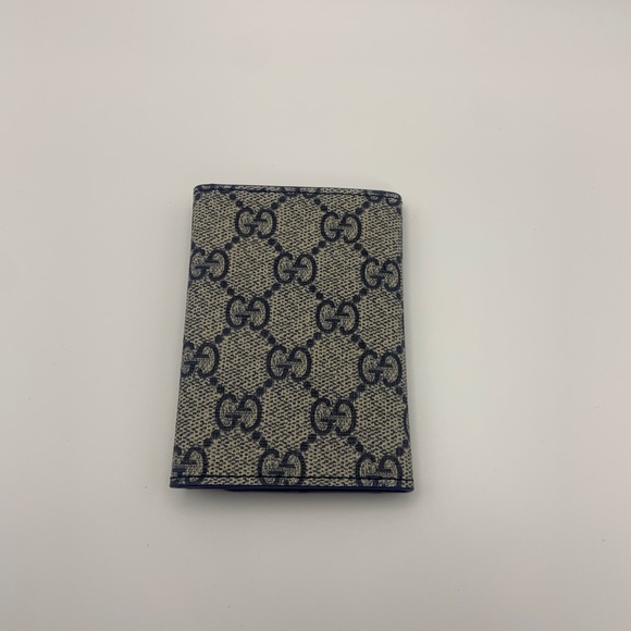 Gucci GG Supreme Beige & Blue Monogram Card Case - Picture 6 of 9